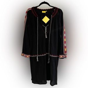 NWT Roller Rabbit summer dress size S great detail 100% cotton black